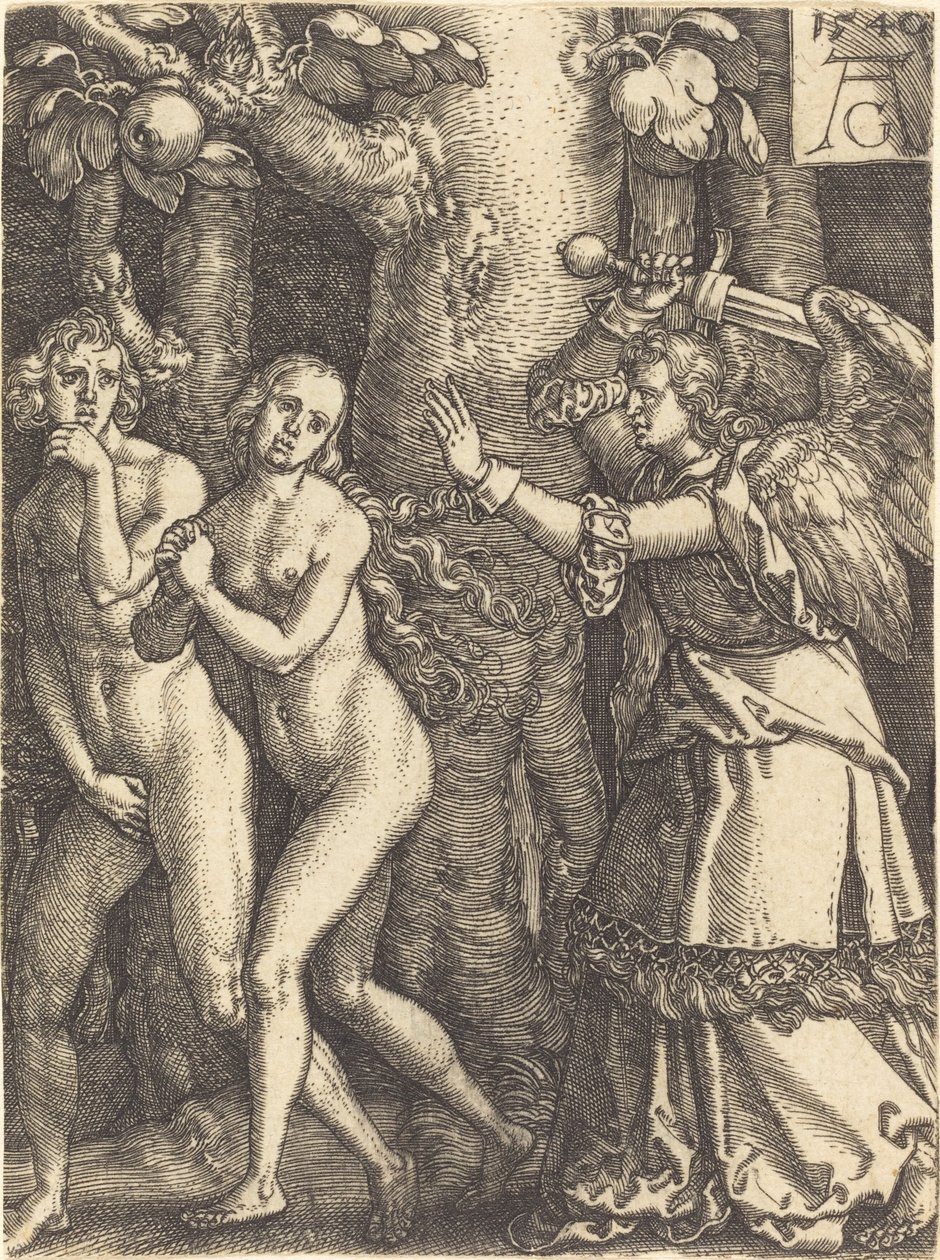 Verdrijving uit het Paradijs door Heinrich Aldegrever