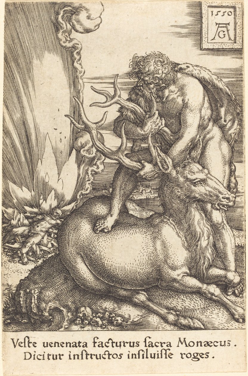 Hercules en de Hinde door Heinrich Aldegrever