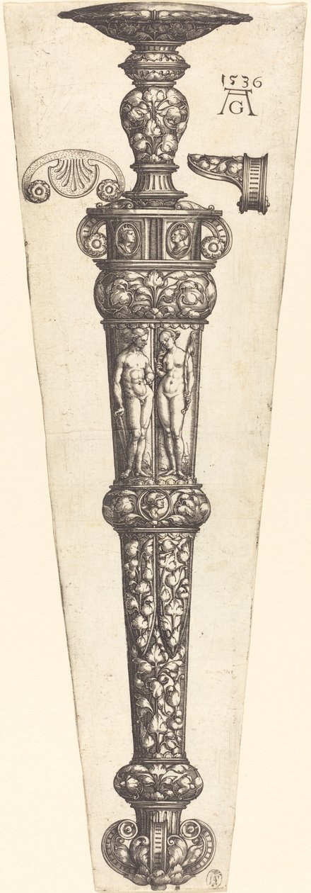 Grote dolkschede met naakt paar, 1536 door Heinrich Aldegrever