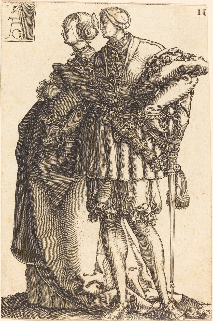 Grote bruiloftsdansers door Heinrich Aldegrever