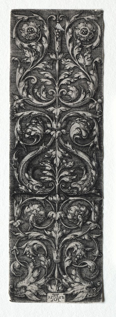Ornamentontwerp met vissen, 1552 door Heinrich Aldegrever