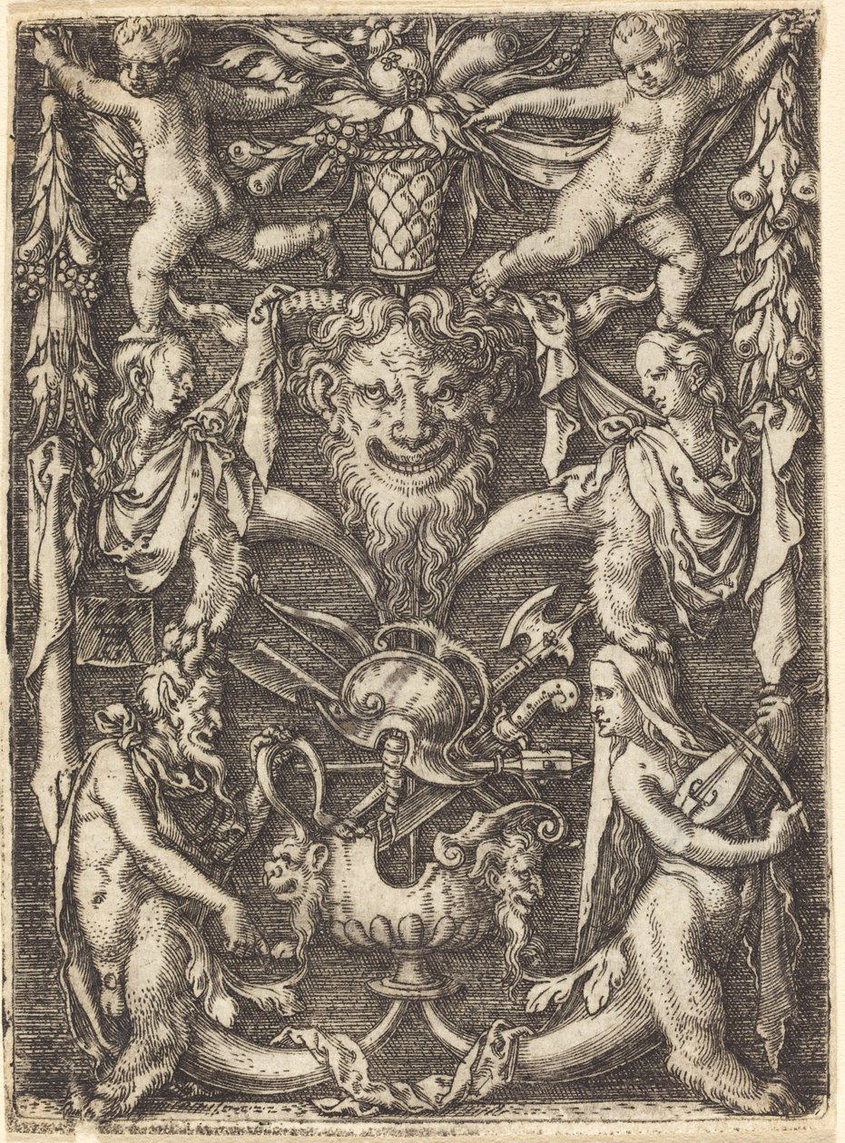 Ornament met Masker door Heinrich Aldegrever