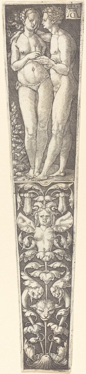 Ornament met naakt paar door Heinrich Aldegrever
