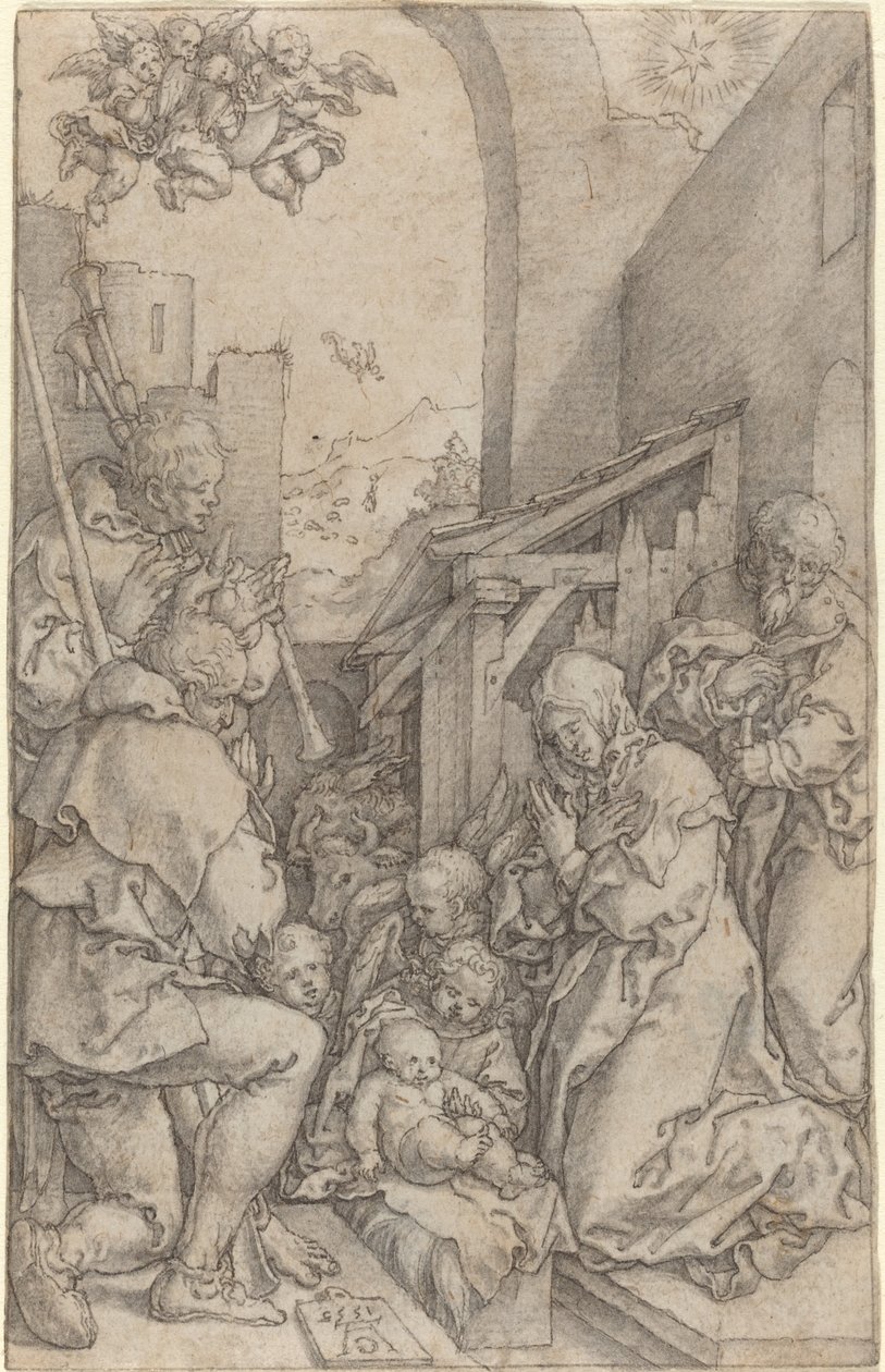 De Geboorte, 1552 door Heinrich Aldegrever
