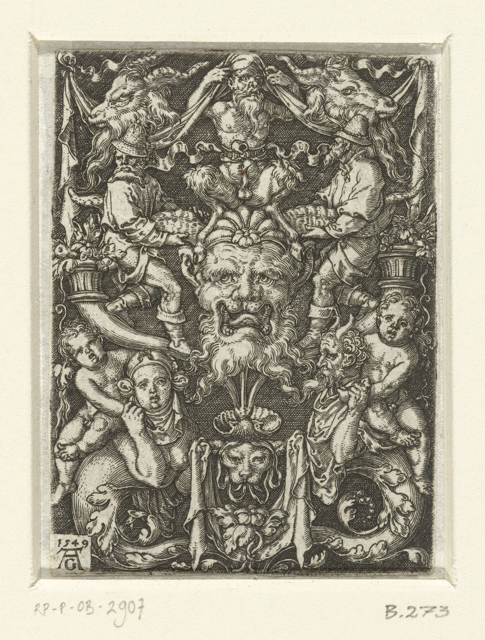 Vlakdecoratie met grotesken door Heinrich Aldegrever