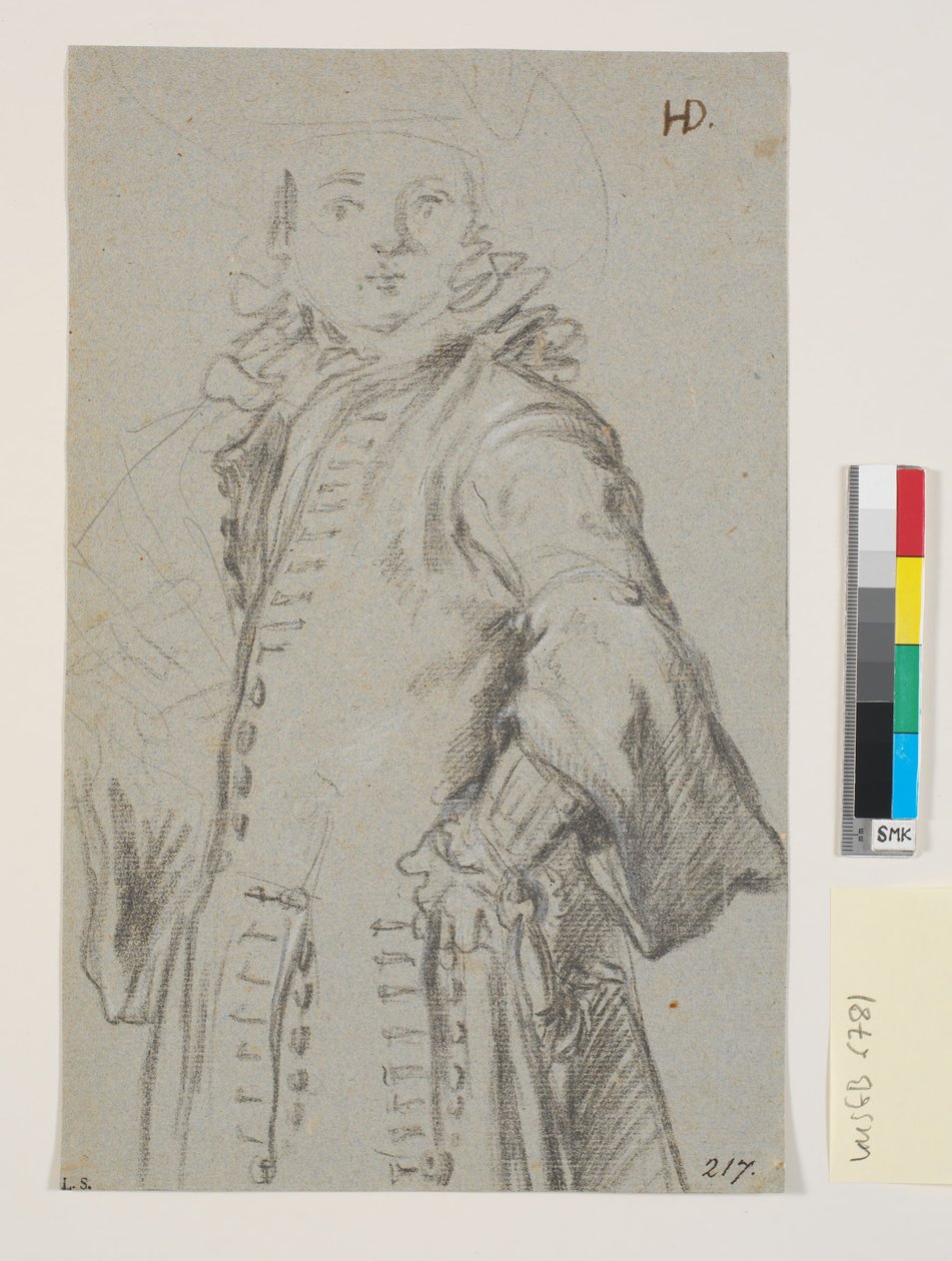 Studie voor een mannenportret, 3/4 figuur door Heinrich Dittmers