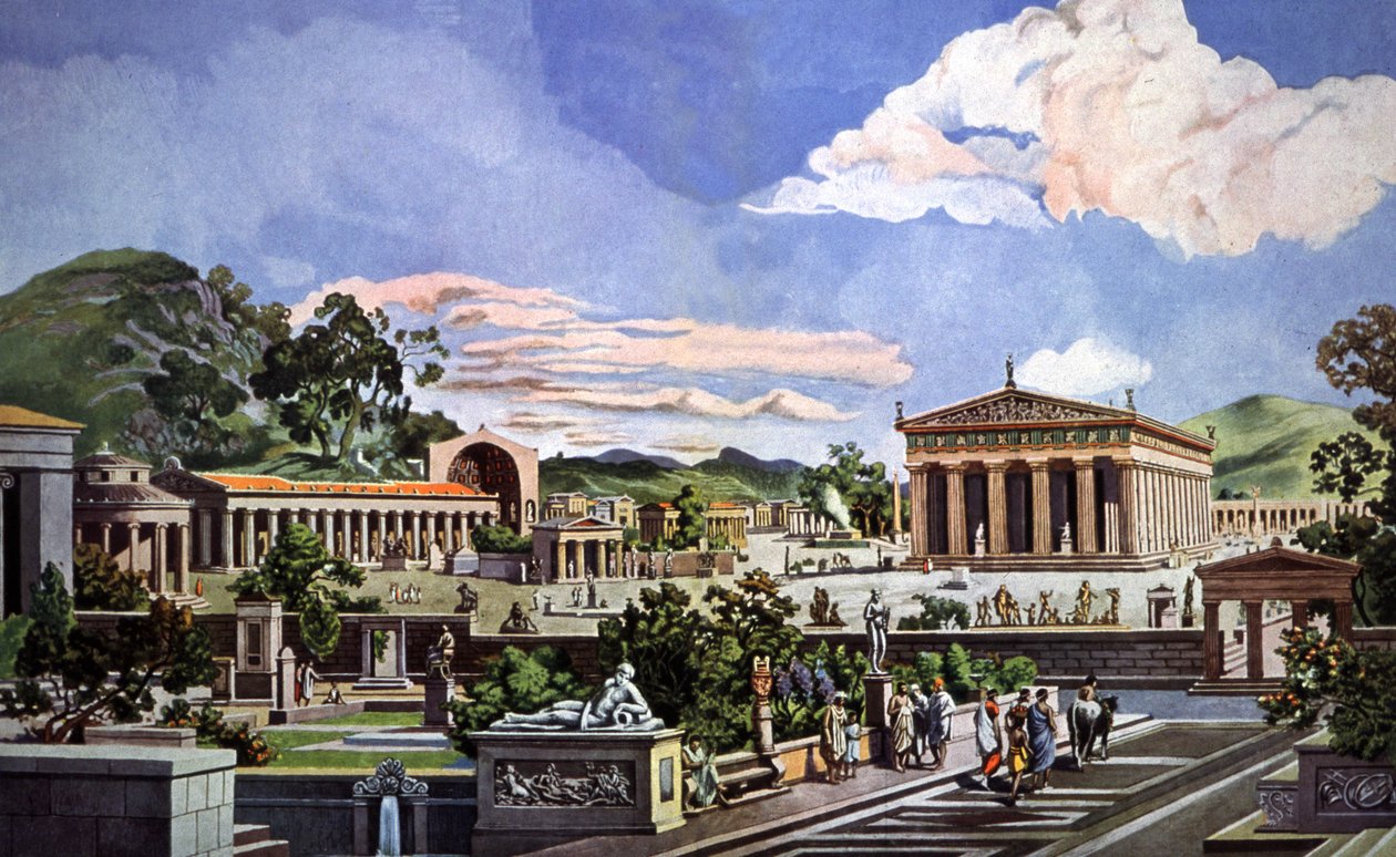 Uitzicht op Olympia door Heinrich Gaertner