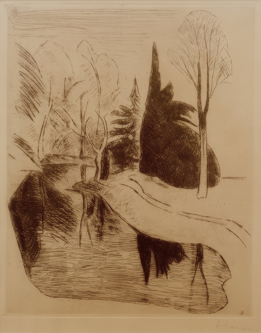 Park in Dilborn, 1914 door Heinrich Nauen