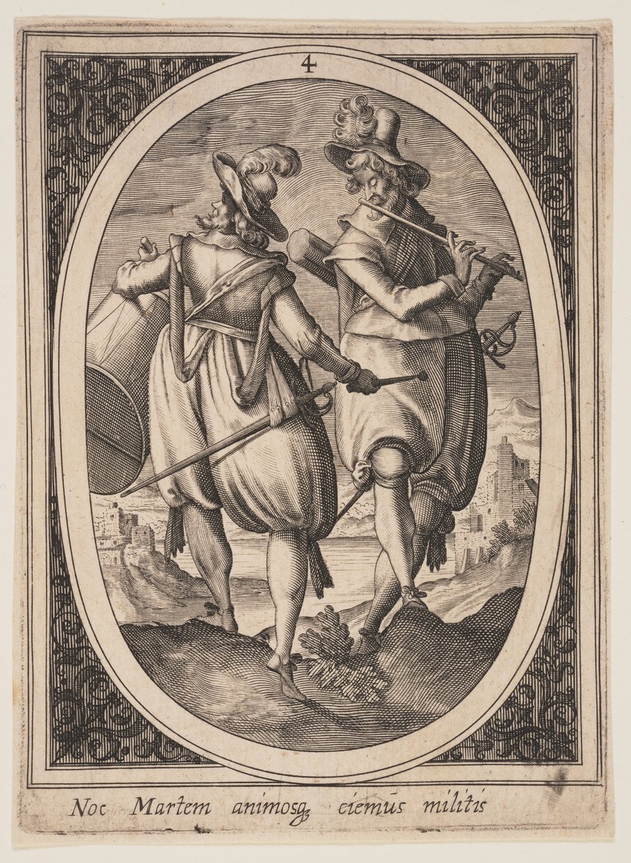 Plaat 4 uit Militaire figuren door Heinrich Ulrich