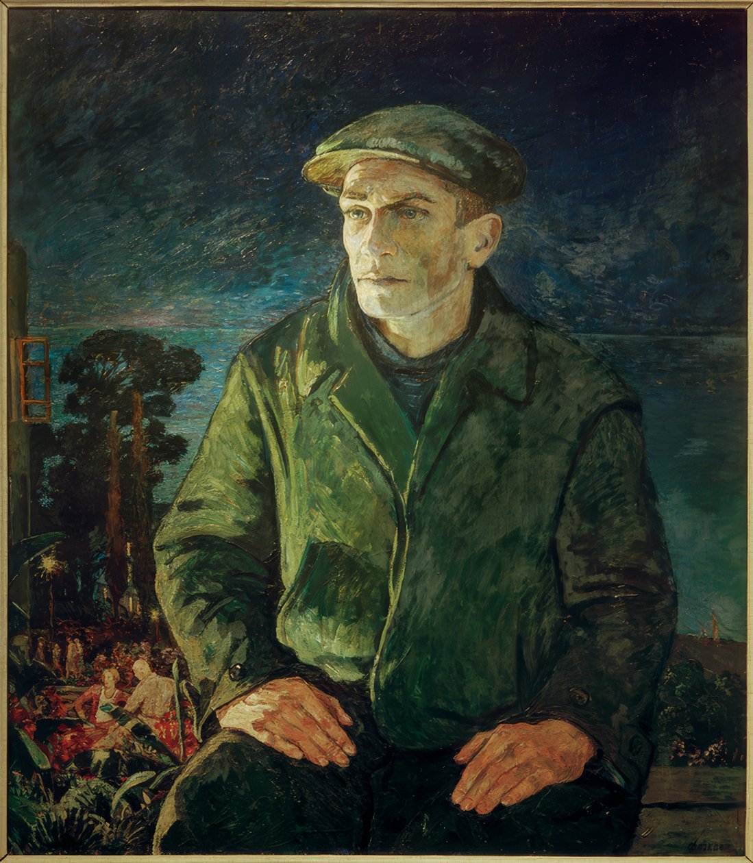 Duitse Stachanov-arbeider in een rusthuis in Sotsji door Heinrich Vogeler