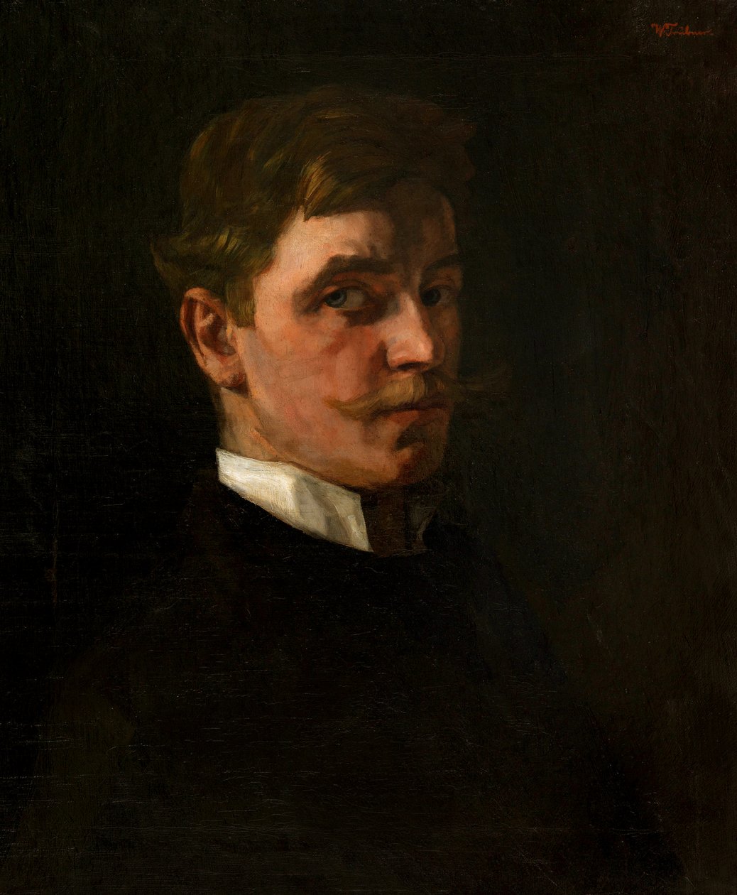 Zelfportret, 1876-1877 door Heinrich Wilhelm Trübner
