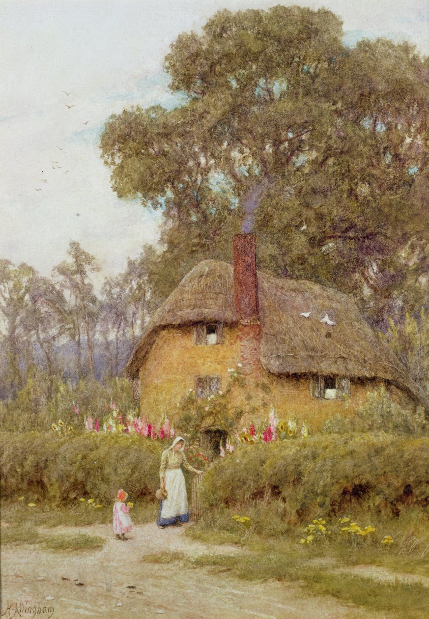 Een Wiltshire Tuin door Helen Allingham