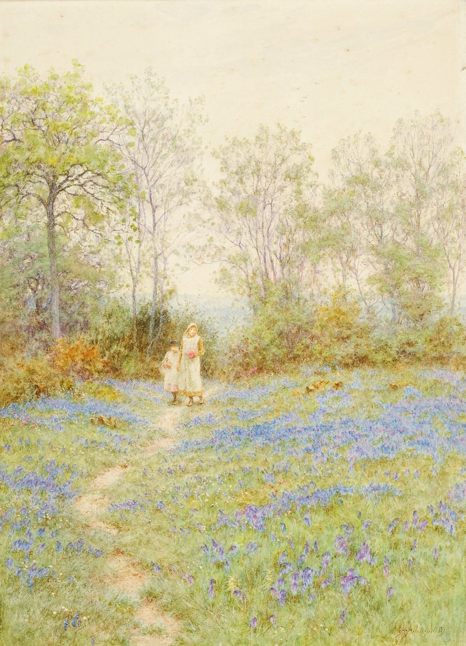 Blauwe Klokjes door Helen Allingham