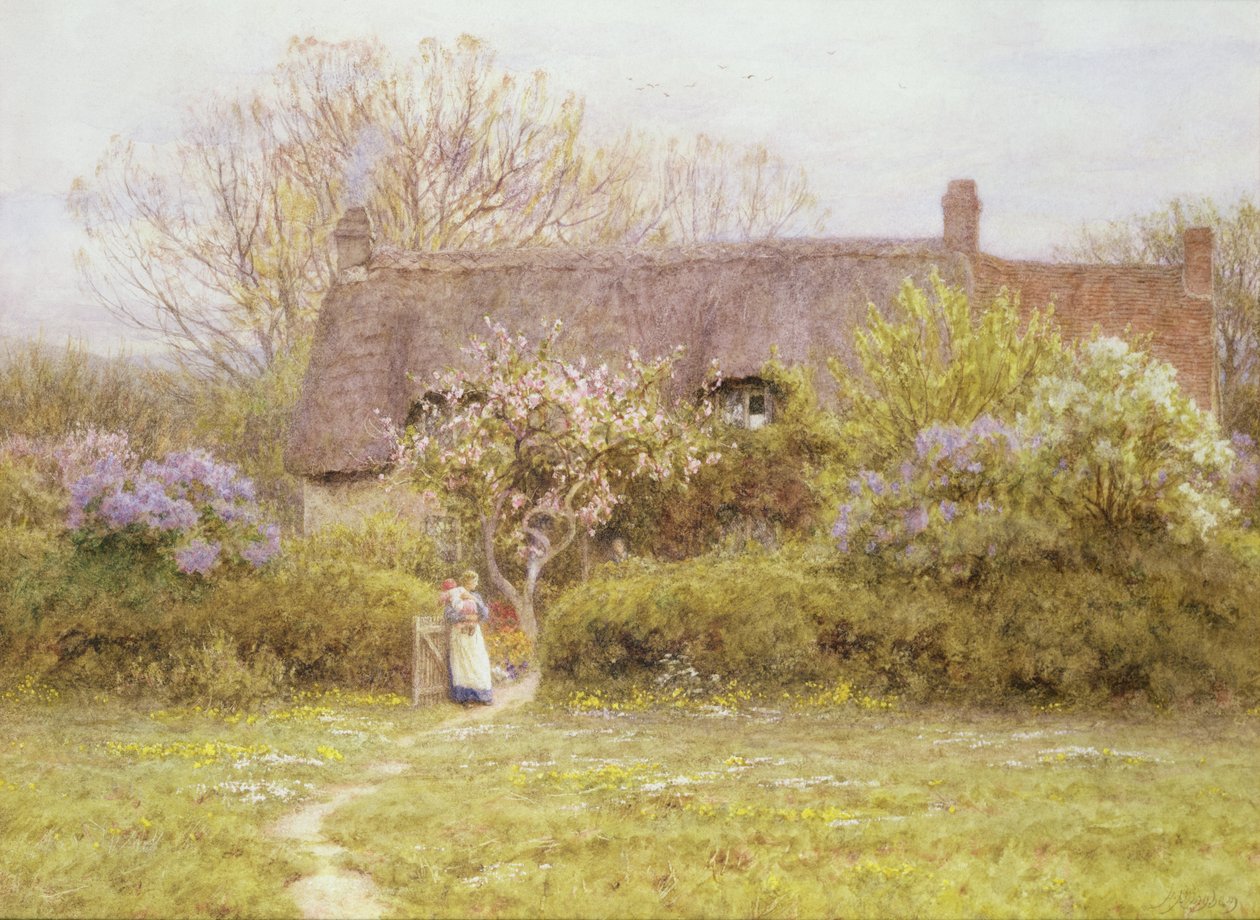 Cottage, Freshwater, Isle of Wight door Helen Allingham