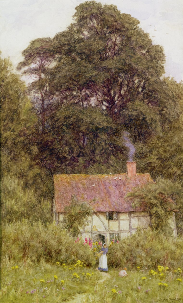 Cottage bij Brook, Witley, Surrey door Helen Allingham