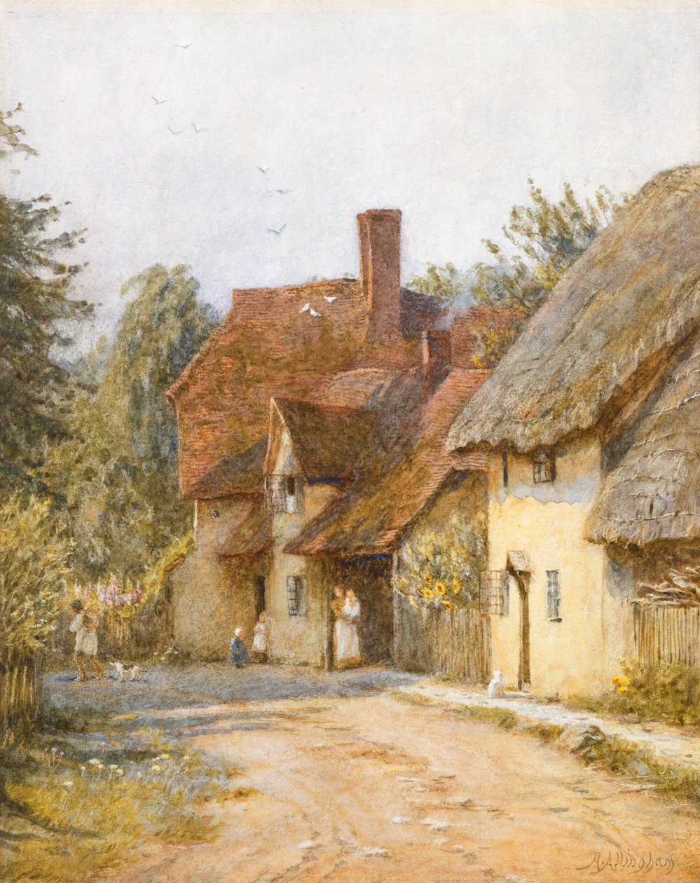 East Hagbourne, Berkshire door Helen Allingham