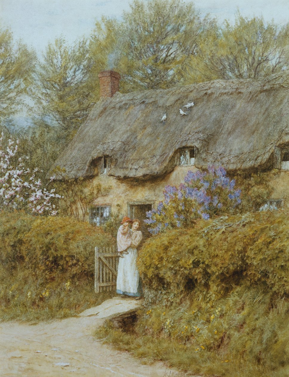 Bij Freshwater, Isle of Wight door Helen Allingham