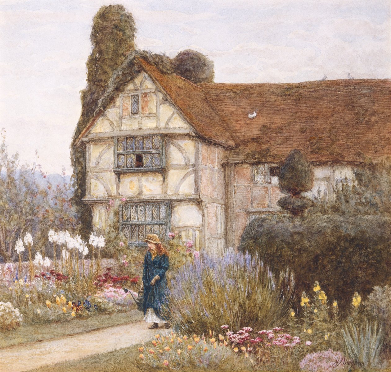Oud landhuis door Helen Allingham