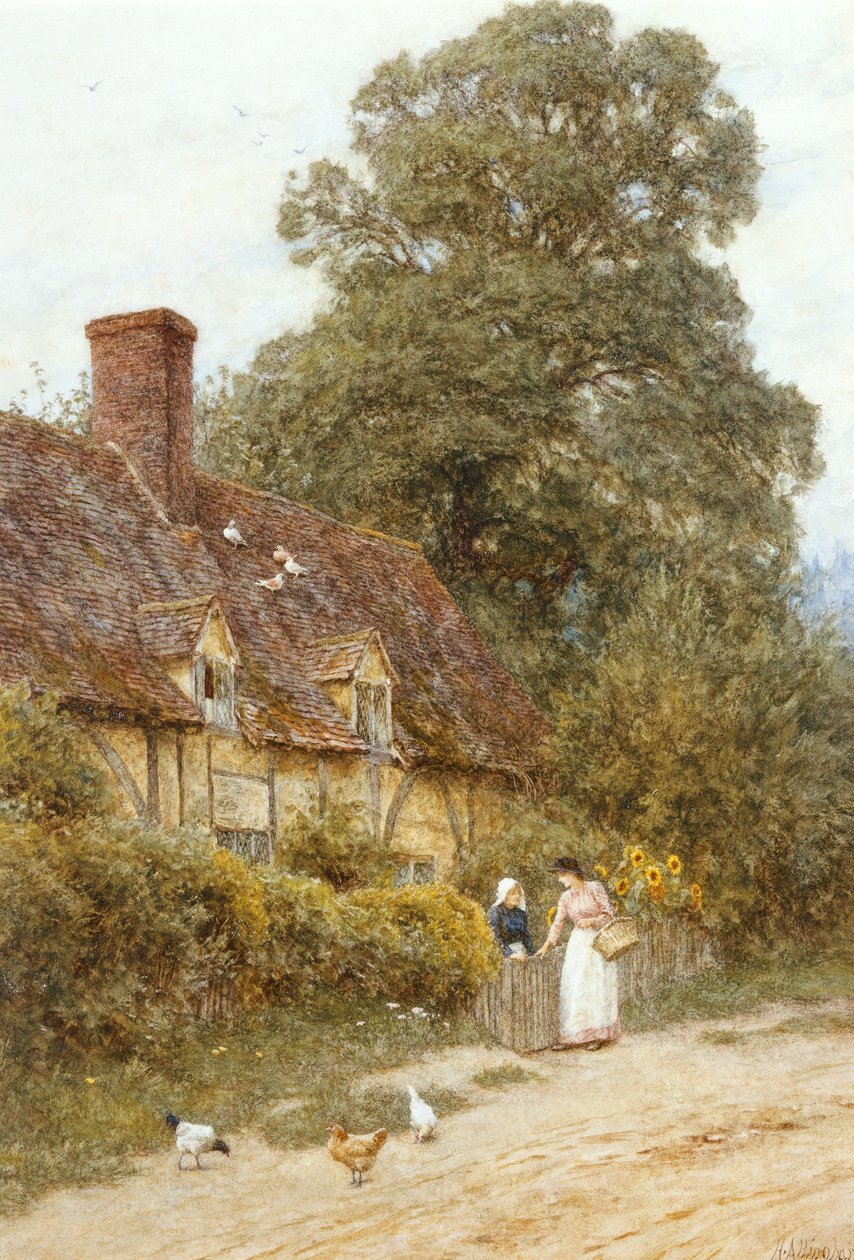 Oude postkantoor, Brook, bij Witley door Helen Allingham