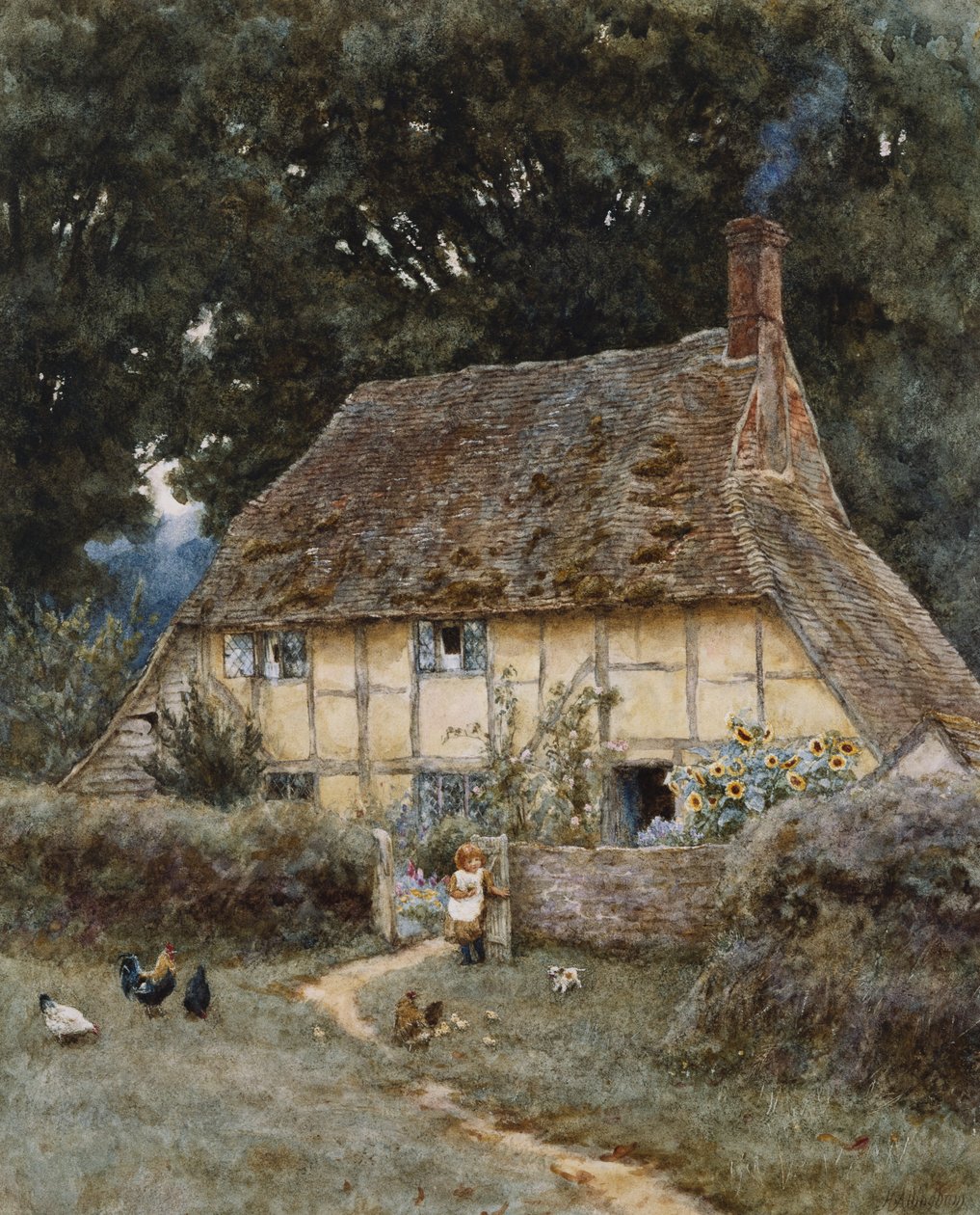 Op de Brook Road, nabij Witley door Helen Allingham