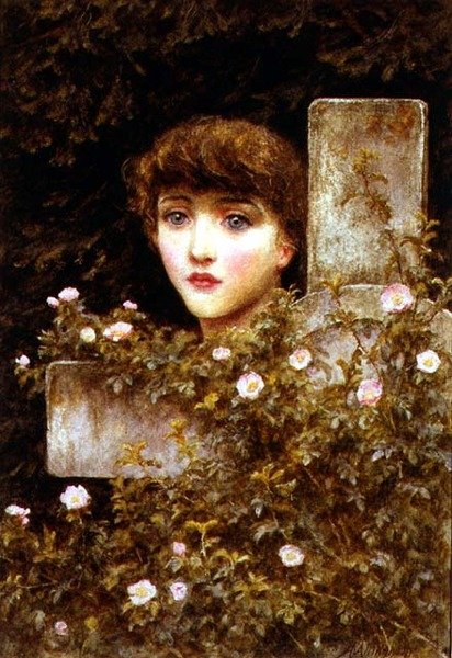 Verdriet - Een Wilde Roos door Helen Allingham