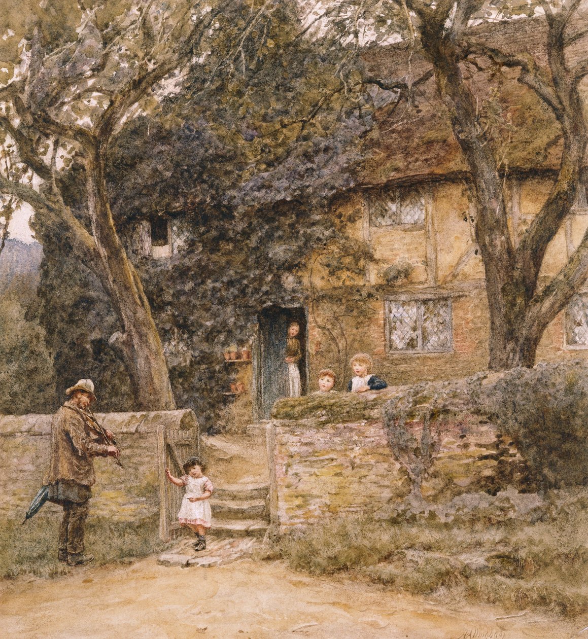 De violist door Helen Allingham
