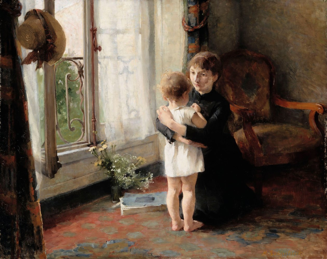 Moeder en kind, 1886 door Helene Schjerfbeck