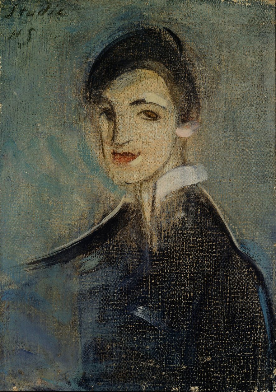 Zanger in zwart, 1916-1917 door Helene Schjerfbeck