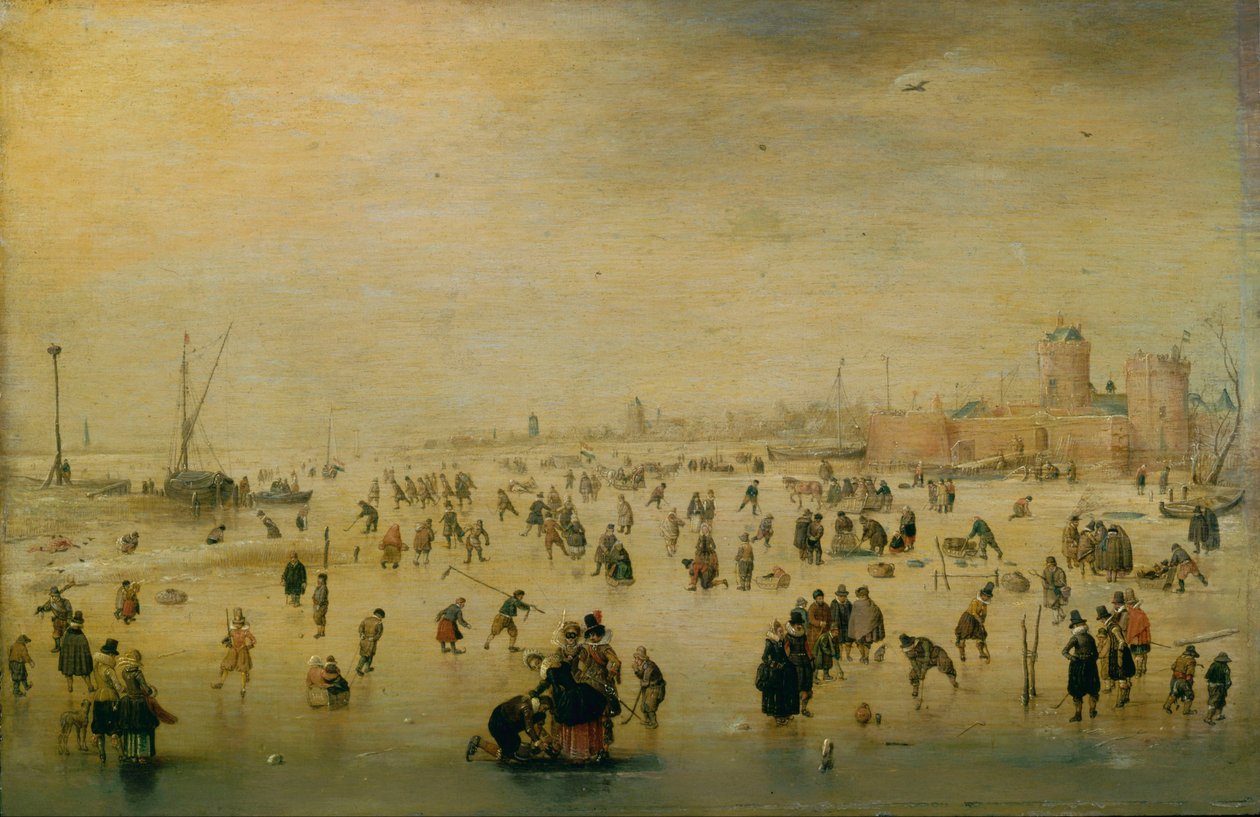 Schaatsscène door Hendrick Avercamp
