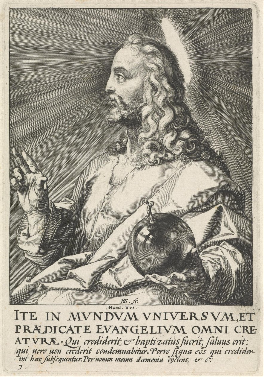 Salvator Mundi door Hendrik Goltzius