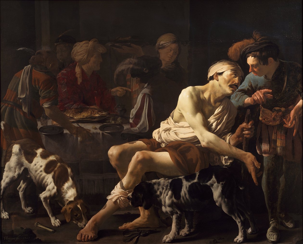 De rijke man en de arme Lazarus door Hendrick ter Brugghen