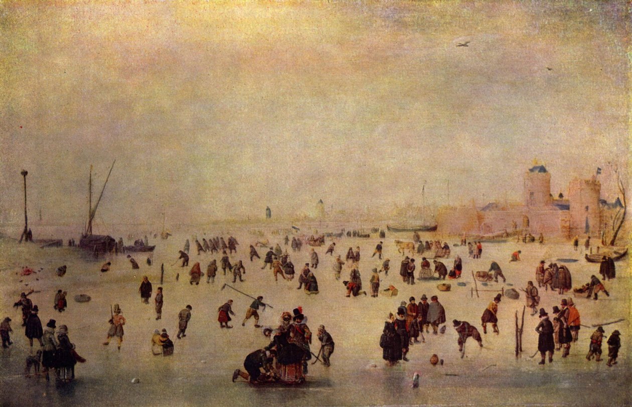 Schaatsen door Hendrick Avercamp