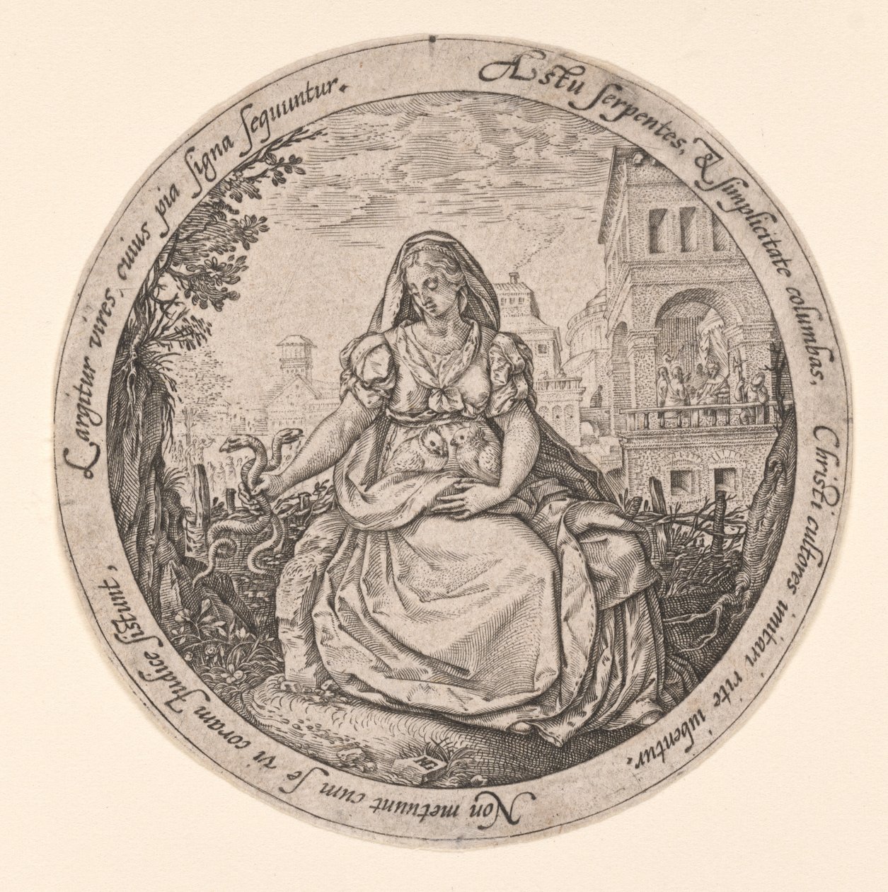 Allegorie van voorzichtigheid door Hendrick Goltzius