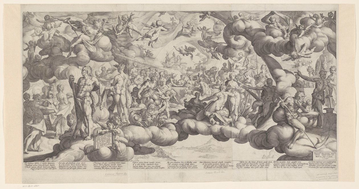 Bruiloft van Cupido en Psyche door Hendrick Goltzius