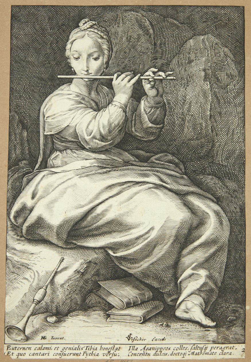 Euterpe door Hendrick Goltzius