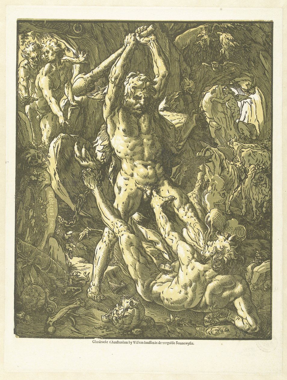 Hercules en Cacus door Hendrick Goltzius