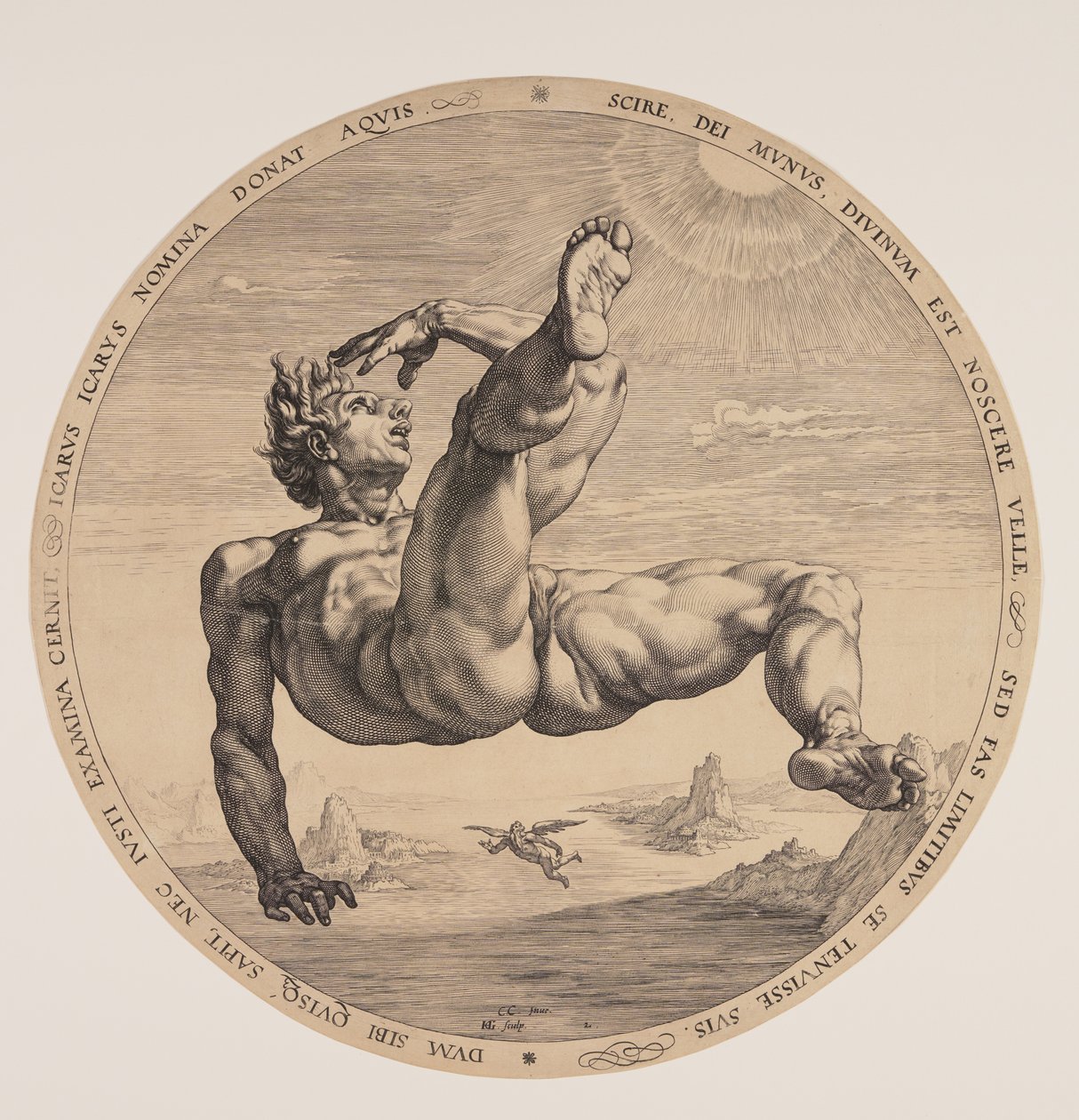 Icarus, uit De vier schandknapen door Hendrick Goltzius