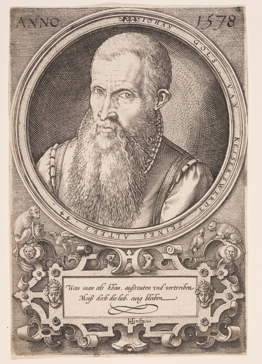 Jan Goltz II, vader van de kunstenaar door Hendrick Goltzius