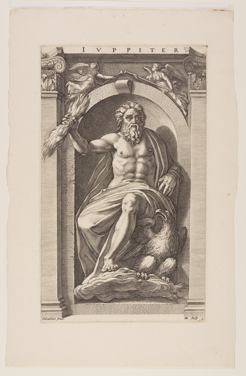 Jupiter, van Acht Heidense Goden door Hendrick Goltzius