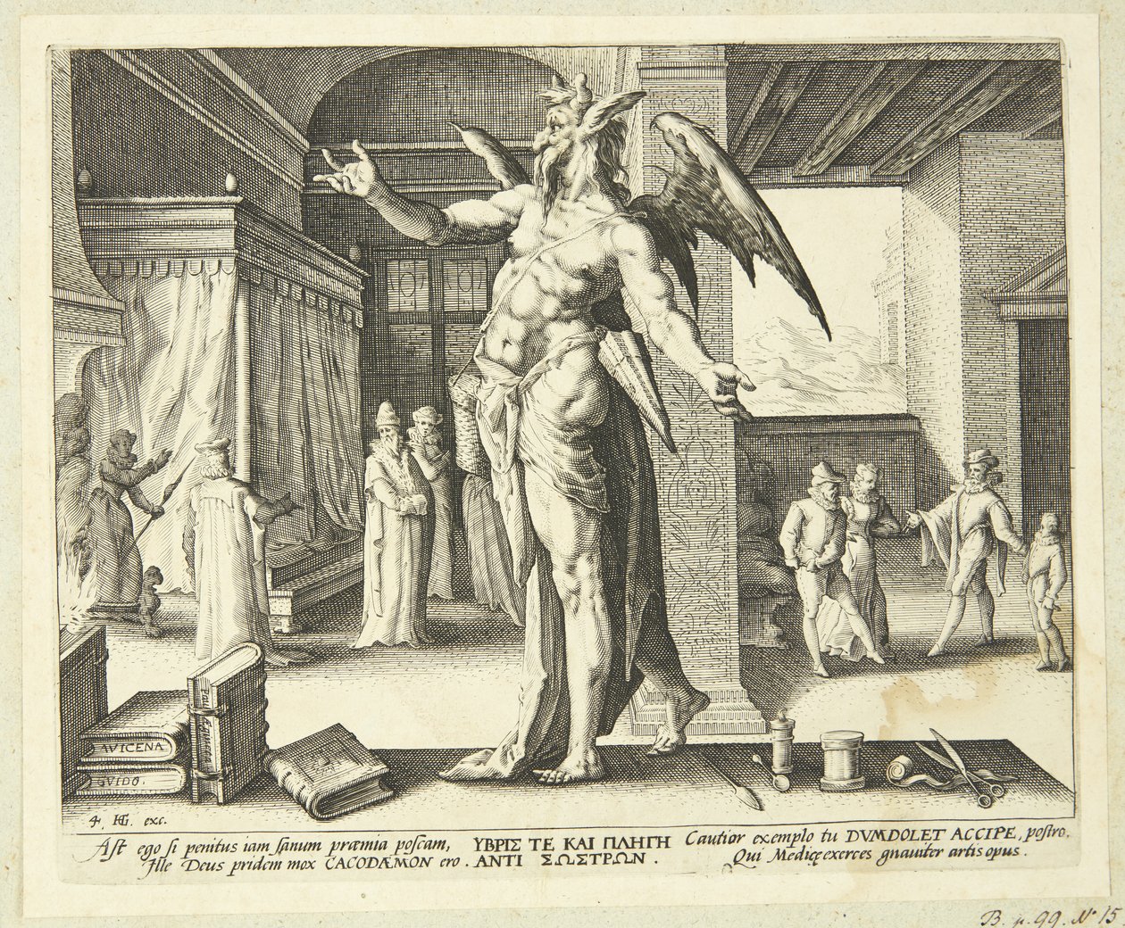 De dokter als duivel door Hendrick Goltzius