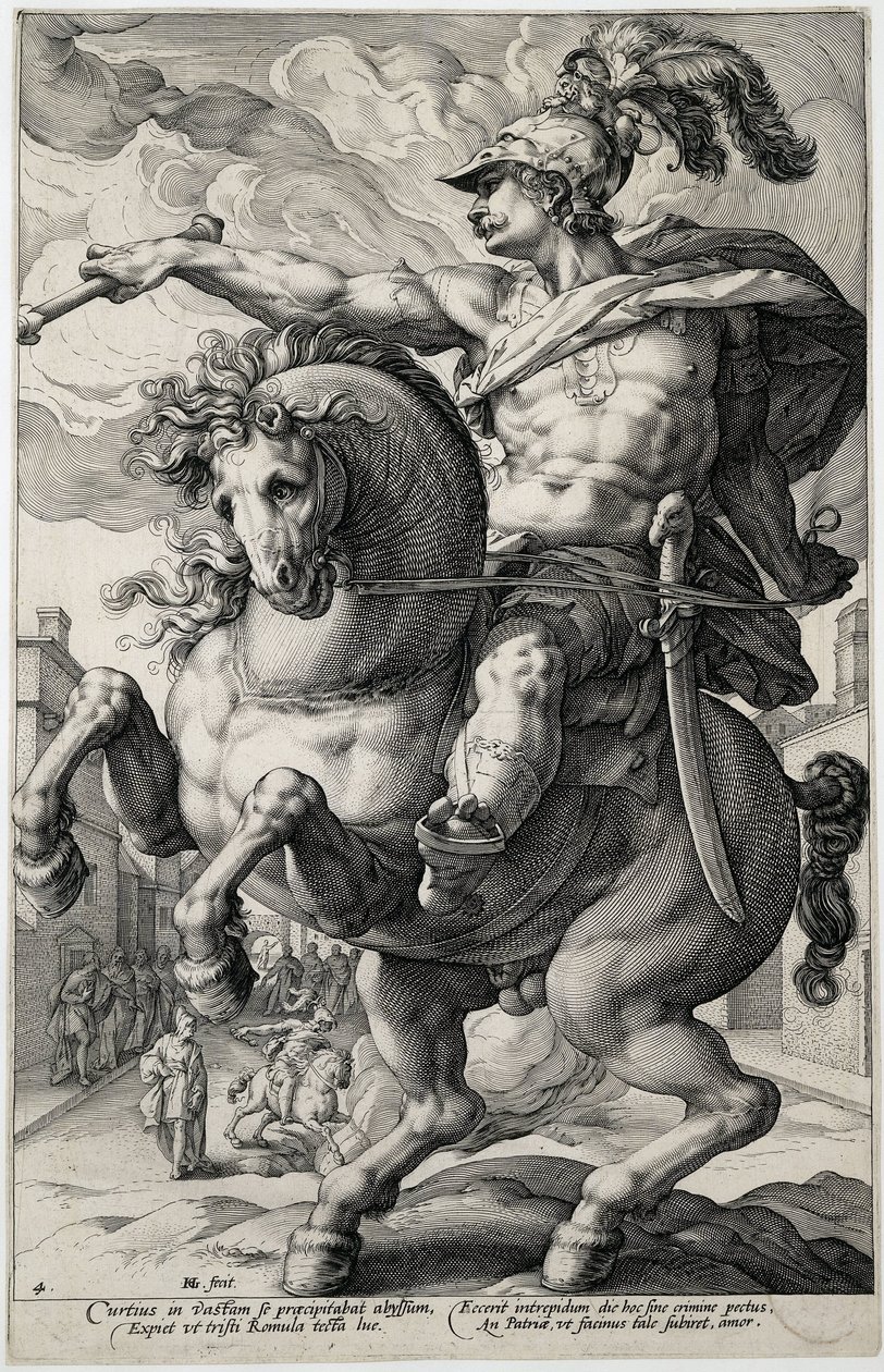 Marcus Curtius door Hendrick Goltzius