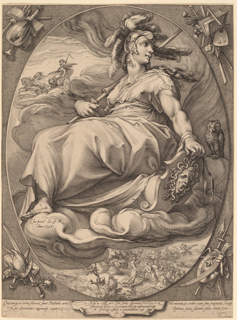 Minerva door Hendrick Goltzius