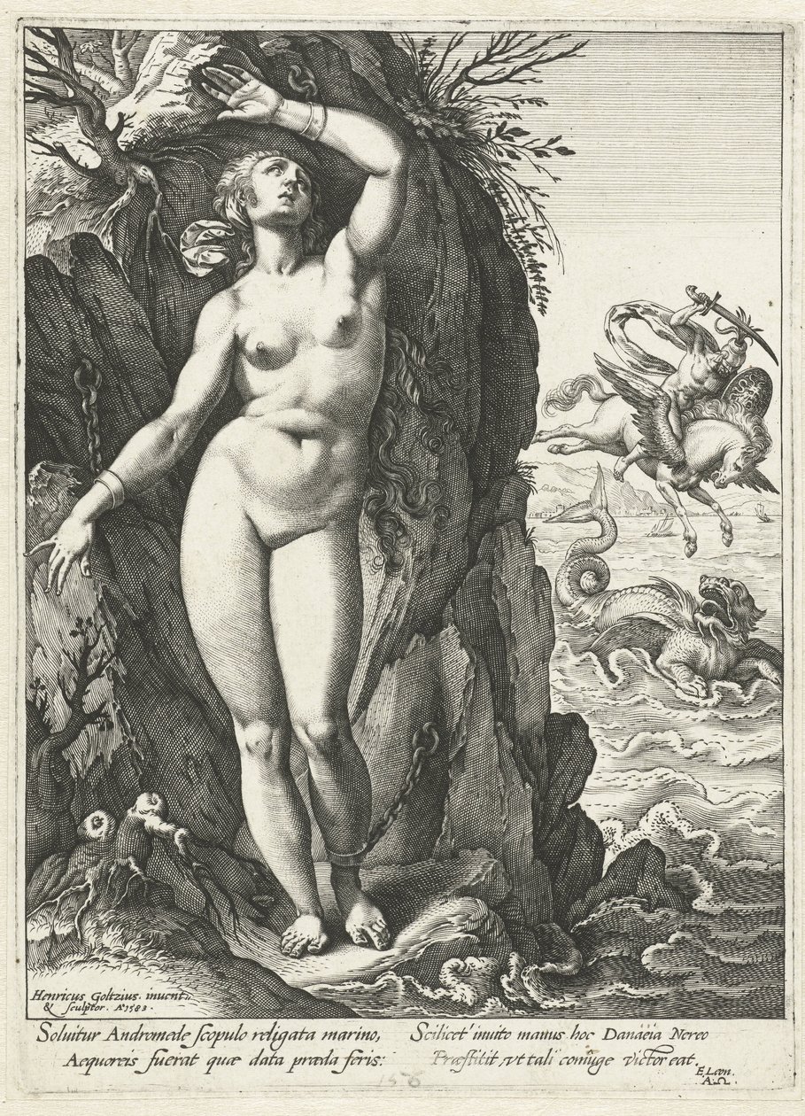Perseus en Andromeda door Hendrick Goltzius