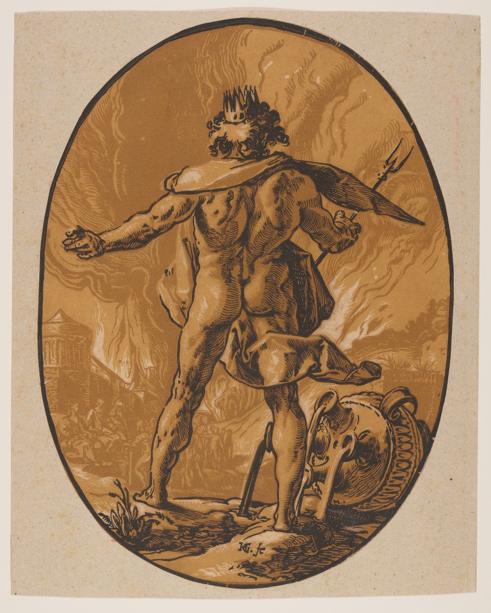 Pluto, van De godheden door Hendrick Goltzius