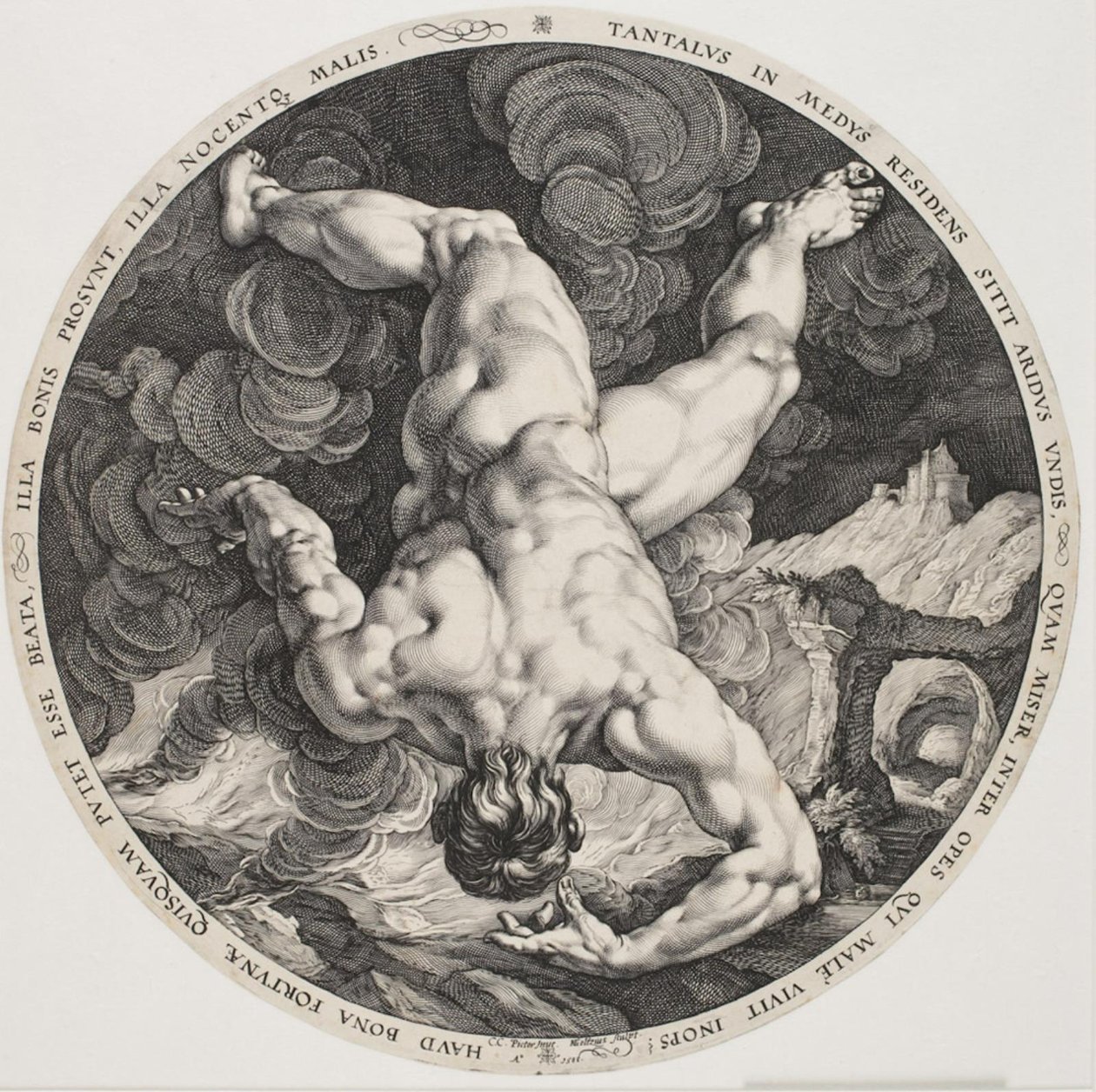 De Vier Schandvlekken - Tantalus door Hendrick Goltzius