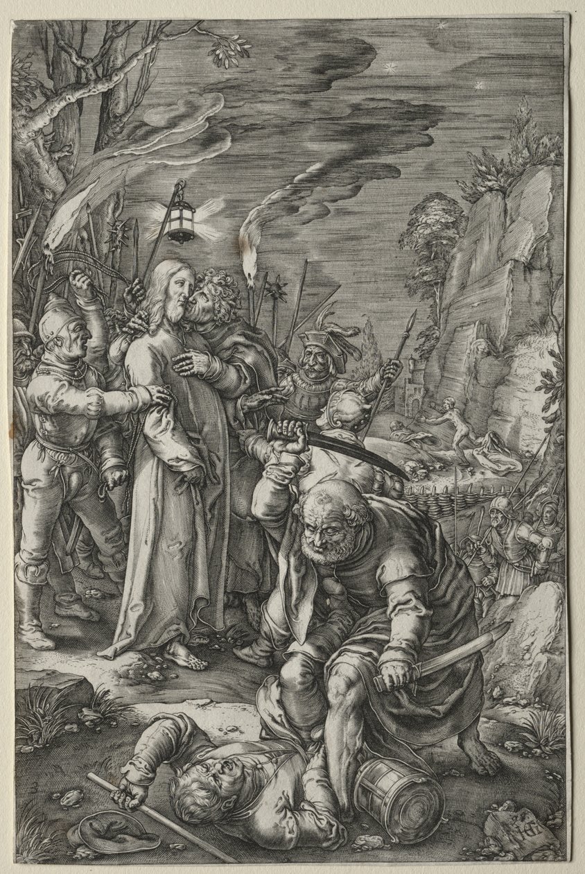 De Passie: Het Verraad van Christus door Hendrick Goltzius