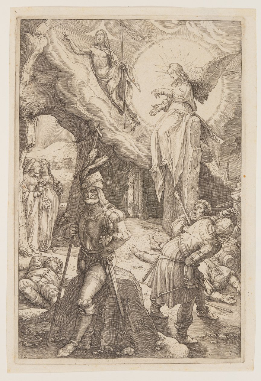 De opstanding, uit The Passion door Hendrick Goltzius
