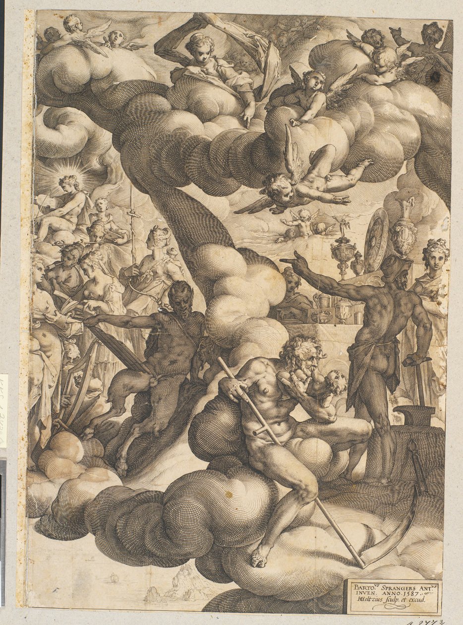 De bruiloft van Cupido en Psyche door Hendrick Goltzius