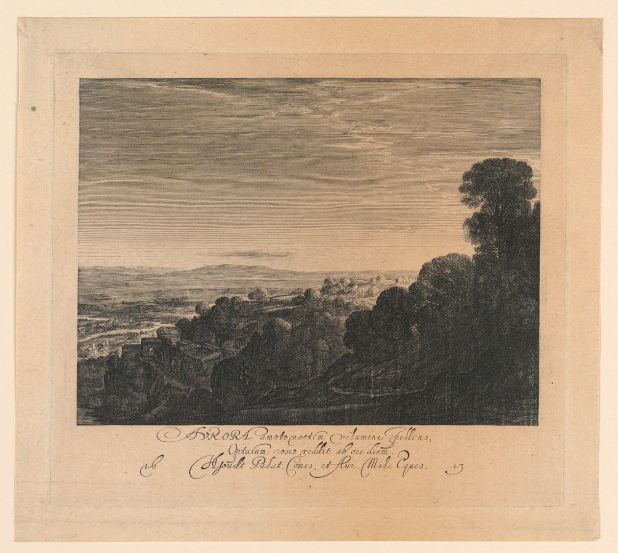Aurora: Landschap bij Dageraad door Hendrick Goudt