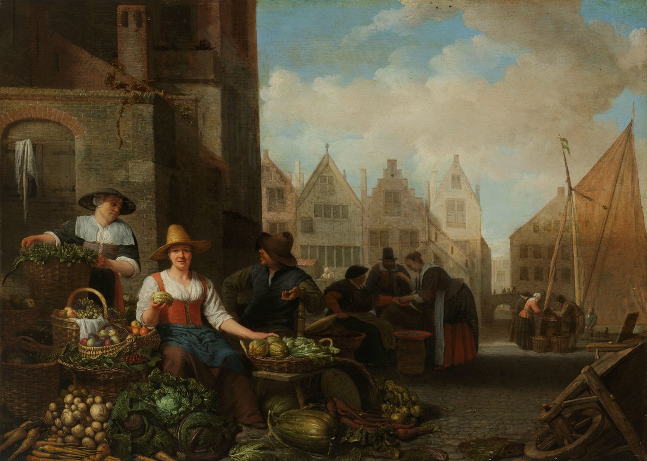 De Groentemarkt door Hendrick Martensz. Sorgh